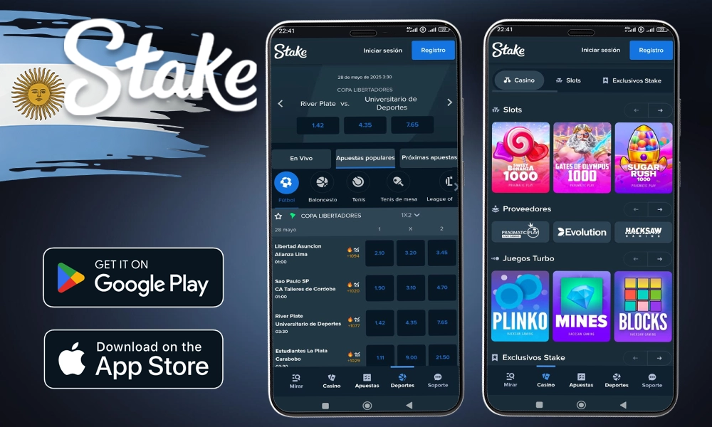 Aplicación móvil de Stake
